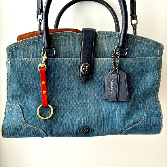 Leather Keychain - Tangerine Colour - Picture 1 of 4